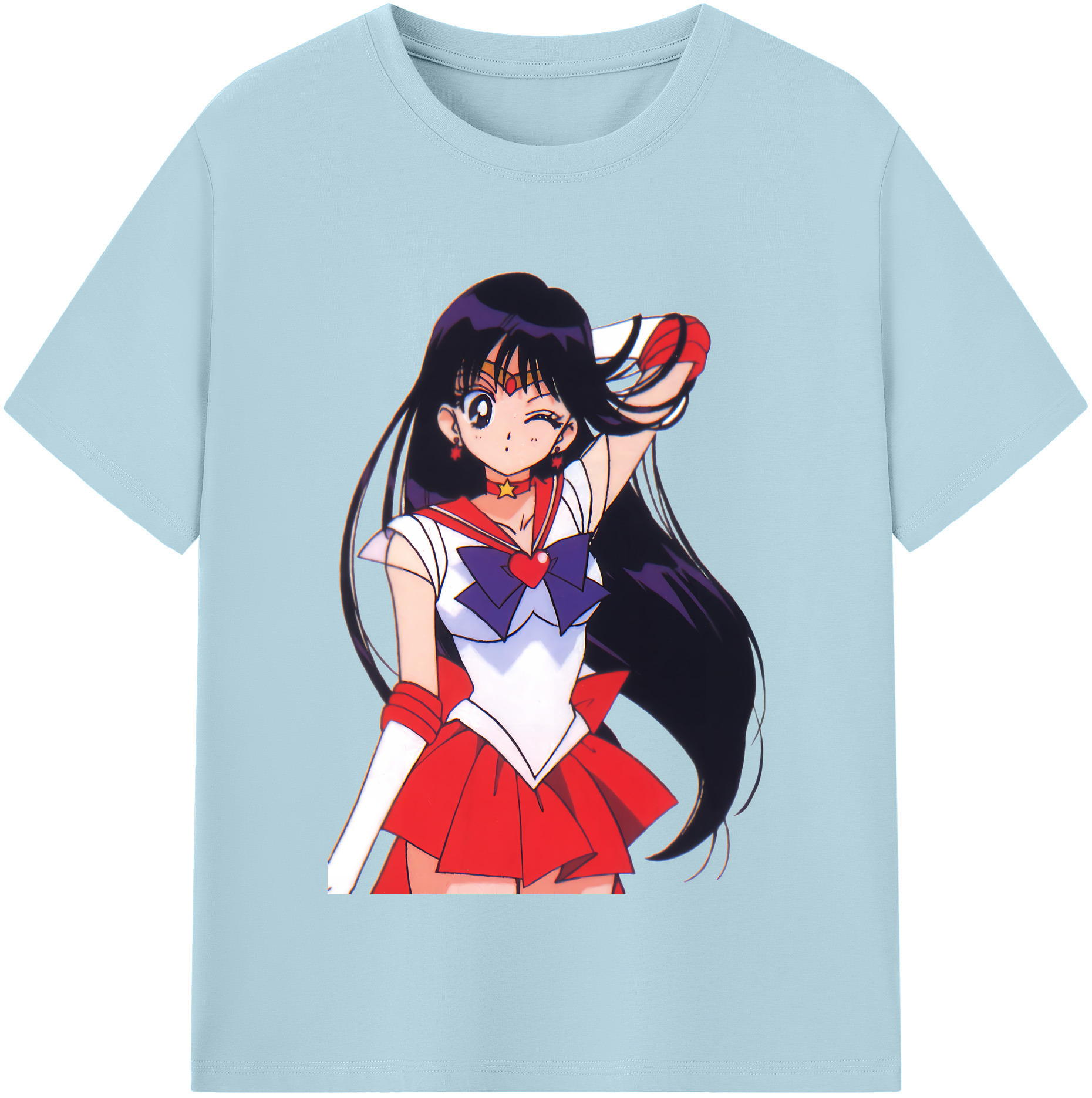 （画像用） 美少女戦士セーラームーン 火野レイ ひの レイ Sailor Moon Hino Rei （セーラーマーズ,Sailor Mars） 綿100％半袖Tシャツ（フロントプリント）